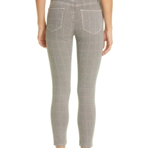 Frame Le High Skinny Crop Plaid Jeans Size 32 - Picture 3 of 13